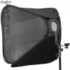 SBQS4040SL - Boîte à lumière (Softbox) Quick Setup - 40x40cm - avec support flash cobra type L avec sabot flash (Canon/Nikon)