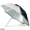 URDP140TS - Parapluie avec assature en Nylon (POM) - blanc diffus et revêtement amovible argent/noir - ø140cm - illuStar