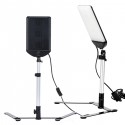 LEDBGKIT - Mini Studio SET avec 2 panneaux LED 22W, support d’arrière plan, 6 feuilles couleurs de papier de fond - illuStar