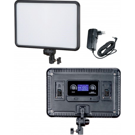LEDP30 - Eclairage LED de studio Video & Photo 30W + 30W Bi-Couleur, Support de batteries 2x NP-F750/960, DC 13V-17V - illuStar
