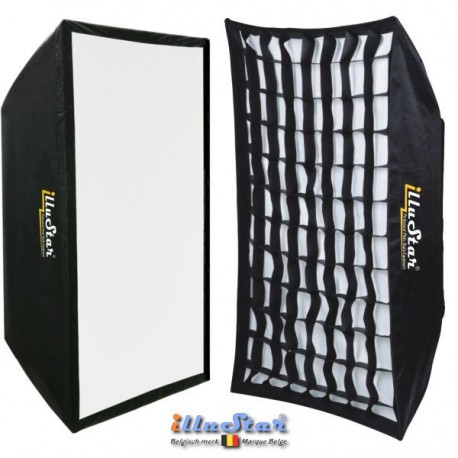 SB4060HCA144 - Boîte à lumière (Softbox) 2en1 - 40x60cm avec Diffuseur & Grille nids d'abeilles - illuStar