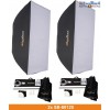 Kit Flash de Studio Photo - 2x FI-500D 500 Ws Affichage numériqe, 2x trépied 250cm, 2x boîte à lumière 80x120cm - illuStar